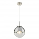 GLOBO 15851 VARUS Függeszték , 40W , E27 , nikkel matt , üveg , króm
