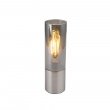 GLOBO 21000N ANNIKA Asztali lámpa, 25W, E27, nikkel matt, füstös hatású üveg, textilkábel