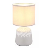 GLOBO 21733AS RELA asztali lámpa 40W 230V IP20 1xE14 kerámia hamu, textil hamu d=175 mm