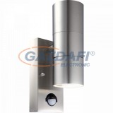 GLOBO 3201-2SL STYLE Kültéri fali lámpa, LED 5W, 2x GU10, 3000 K, 2x 210 Lm, rozsdamentes acél, üveg