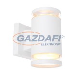 GLOBO 32063-2W ALCALA Kültéri falikar alumínium fehérszínű,üveg búrával. Lefelé és felfelé is világít. IP44, BxH:100x165, AL:130, exkl. 2xGX53 7W 230V