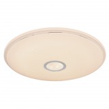 GLOBO 41386-30RGBSH CONNOR Mennyezeti lámpa fém fehér, akril opál búra, króm gyűrű, szikra dekoráció, hangvezérléssel és APP-vel, időzíthető, szabályozható, távirányító, színváltó, rögzíthető színek, D: 500, H: 65, 1XLED 30W 230V, 240-2400 lm