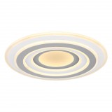 GLOBO 48011-46 SABATINO Mennyezeti lámpa fém fehér alaplap, akril opál búrával antracit színű dekorral. Memória, fényerőszabályzó, színhőmérsékletváltó funkciókkal. Ø:500, H:70, inkl. 1xLED 46W 230V, 320-3200lm, CCT 3.000-6.000