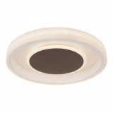 GLOBO 48398-40 GOFFI Mennyezeti lámpa, akril opál búrával, barna dekorációval a közepén. Funkciók: fényerőszabályzó, színhőmérséklet váltó, távirányító. Ø:495, H:95, inkl. 1xLED 40W 230V, 250-2400lm, CCT 3.000-4500-6.000K