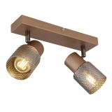 GLOBO 54314-2 SATELLA spotlámpa 40W 230V IP20 2xE14 kávébarna matt HxSzxM=260x120x125mm