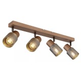 GLOBO 54314-4 SATELLA spotlámpa 40W 230V IP20 4xE14 kávébarna matt HxSzxM=560x120x125mm