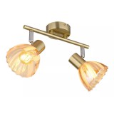 GLOBO 54315M-2 ZACHERY spotlámpa 40W 230V IP20 2xE14 sárgaréz matt HxSzxM=250x130x190mm