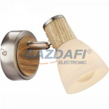 GLOBO 54352-1 GYLFI Fali lámpa, 40W, E14, faipari, nikkel matt, üveg