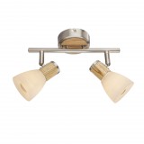 GLOBO 54352-2 GYLFI Mennyezeti lámpa, 40W, 2x E14, faipari, nikkel matt, üveg