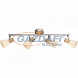 GLOBO 54352-4 GYLFI Mennyezeti lámpa, 40W, 4x E14, faipari, nikkel matt, üveg