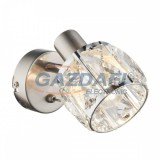 GLOBO 54356-1 KRIS Fali lámpa, 40W, E14, nikkel matt, króm, üveg kristály