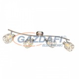 GLOBO 54356-4 KRIS Mennyezeti lámpa, 40W, 4x E14, nikkel matt, króm, üveg kristály