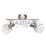 GLOBO 54809-2 TEXAS Mennyezeti lámpa40W, 2x E14, nikkel matt, króm