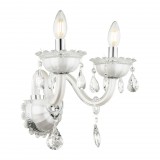 GLOBO 64118-2W TEEJAY Falikar fehér, üveg, K5 kristály,BxH:580x360, exkl. 2xE14 40W 230V