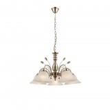 GLOBO 69007-5H POSADAS Csillár bronz, üveg alabástom fehér, üveg DM: 190mm, D:600, H:1000, exkl. 5xE27 60W 230V