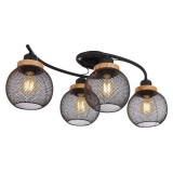 Globo PABLO 15663-4D függeszték matt fekete fém E27 IP20