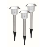 GLOBO szolár leszúrható lámpa 3db-os szett rozsdamentes acél