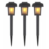 GLOBO szolár leszúrható lámpa fekete 3db