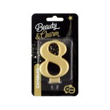 Godan Arany színű születésnapi gyertya, 8 cm - 8