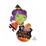 Godan Boszorkány és üst formájú fólia léggömb, 63 x 71 cm