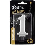 Godan Ezüst színű születésnapi gyertya, 8 cm - 1