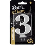 Godan Ezüst színű születésnapi gyertya, 8 cm - 3