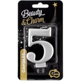 Godan Ezüst színű születésnapi gyertya, 8 cm - 5