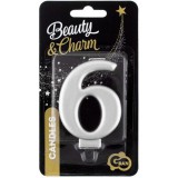 Godan Ezüst színű születésnapi gyertya, 8 cm - 6