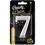 Godan Ezüst színű születésnapi gyertya, 8 cm - 7