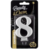 Godan Ezüst színű születésnapi gyertya, 8 cm - 8