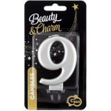 Godan Ezüst színű születésnapi gyertya, 8 cm - 9