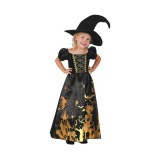 Godan Fekete-arany boszi jelmez kalappal, 92-104 cm