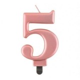 Godan Mályva színű születésnapi számgyertya - 5