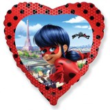 Godan Miraculous: szív formájú fólia léggömb, 46 cm