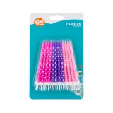 Godan Pöttyös születésnapi gyertya lányoknak - 10 cm, 24 db