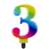 Godan Szivárvány színű születésnapi gyertya, 8 cm - 3