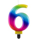 Godan Szivárvány színű születésnapi gyertya, 8 cm - 6