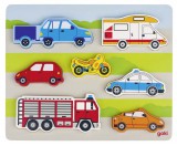 Goki Fa kirakó kiemelkedő figurákkal, járművek