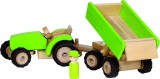 Goki Fa traktor pótkocsival, zöld