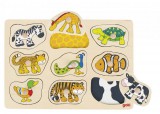 Goki Fogantyús fa kirakó háttérképpel, állatok