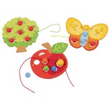 Goki Fűzős játék szett 3 formával (alma, gyümölcsfa, pillangó)