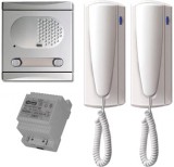 Golmar 2 lakáskészülék, moduláris kültériegység, tápegység, névtáblával, 4+n vezetékes