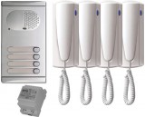 Golmar 4 lakáskészülék, moduláris kültériegység, tápegység, névtáblával, 4+n vezetékes.