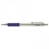 Golyóstoll, 0,24 mm, nyomógombos, rozsdamentes acél, kék tolltest, ZEBRA "F402", kék