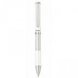 Golyóstoll, 0,24 mm, teleszkópos, ezüst színű tolltest, ZEBRA "SL-F1", kék