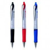 Golyóstoll, 0,25 mm, nyomógombos, fém klip, PILOT "Acroball", piros