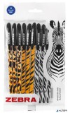 Golyóstoll, 0,27 mm, kupakos, vegyes testszín, ZEBRA "Animal Doodler'z", kék