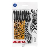 Golyóstoll, 0,27 mm, kupakos, vegyes testszín, zebra "animal doodlerz", kék 02617