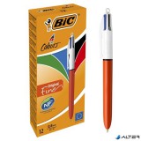 Golyóstoll, 0,3 mm, nyomógombos, négyszínű, BIC "4 Colours Fine"