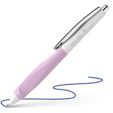 Golyóstoll, 0,5 mm, nyomógombos, fehér-rózsaszín tolltest, SCHNEIDER Haptify, kék (TSCHAPFR)